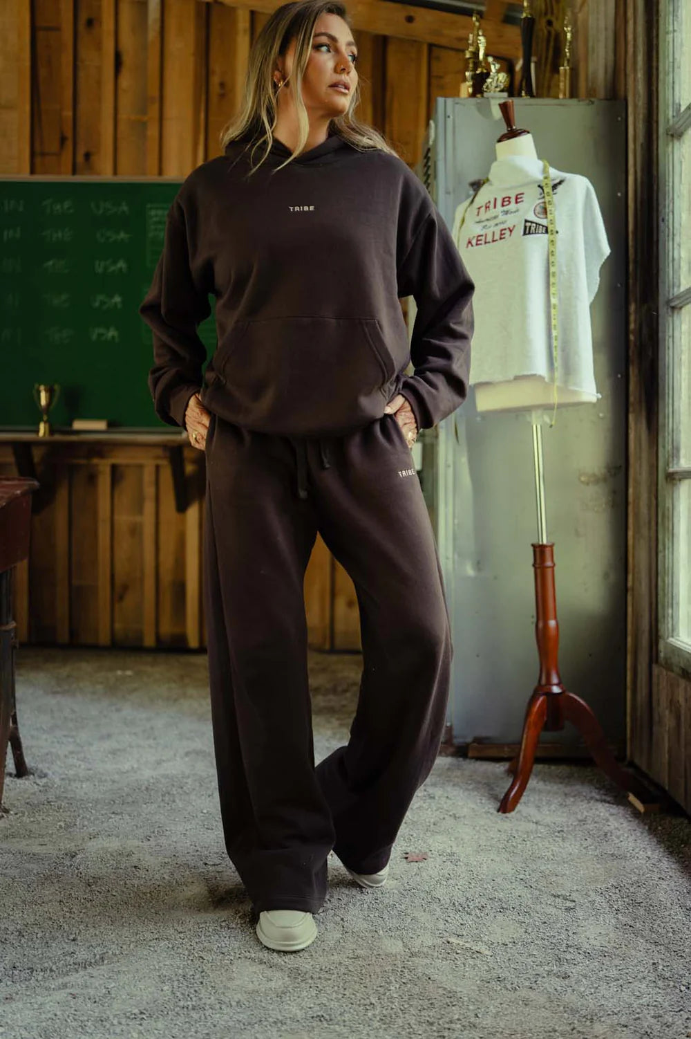 Butter Wide Leg Sweatpants - Brown