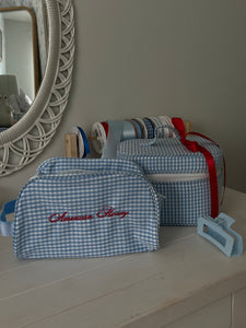 Gingham Train Case