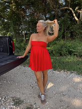 Load image into Gallery viewer, Red Babydoll Tube Dress