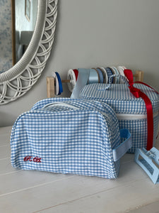 Gingham Train Case