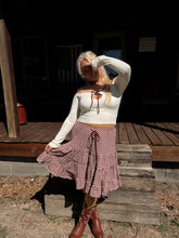 Load image into Gallery viewer, Cotton Gingham Midi Skirt