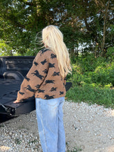 Load image into Gallery viewer, Horse Print Sherpa Jacket