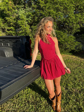 Load image into Gallery viewer, Red Polka Dot Halter Dress