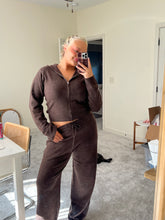 Load image into Gallery viewer, Brown Knit Pants Set