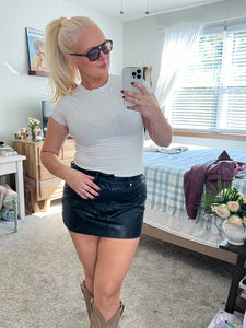 Off Duty Faux Leather Mini Skirt