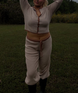 Mocha Stripe Butter Pants