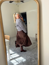 Load image into Gallery viewer, Brown Adjustable Waist Midi Skirt