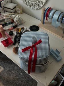 Gingham Train Case