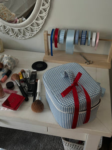 Gingham Train Case