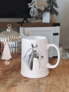 B & W Horse Mug
