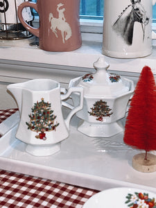 Antique Noel Cream & Sugar Set