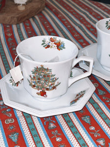 Noel Tea Cup & Plate Set of 4