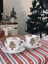 Load image into Gallery viewer, Noel Tea Cup &amp; Plate Set of 4