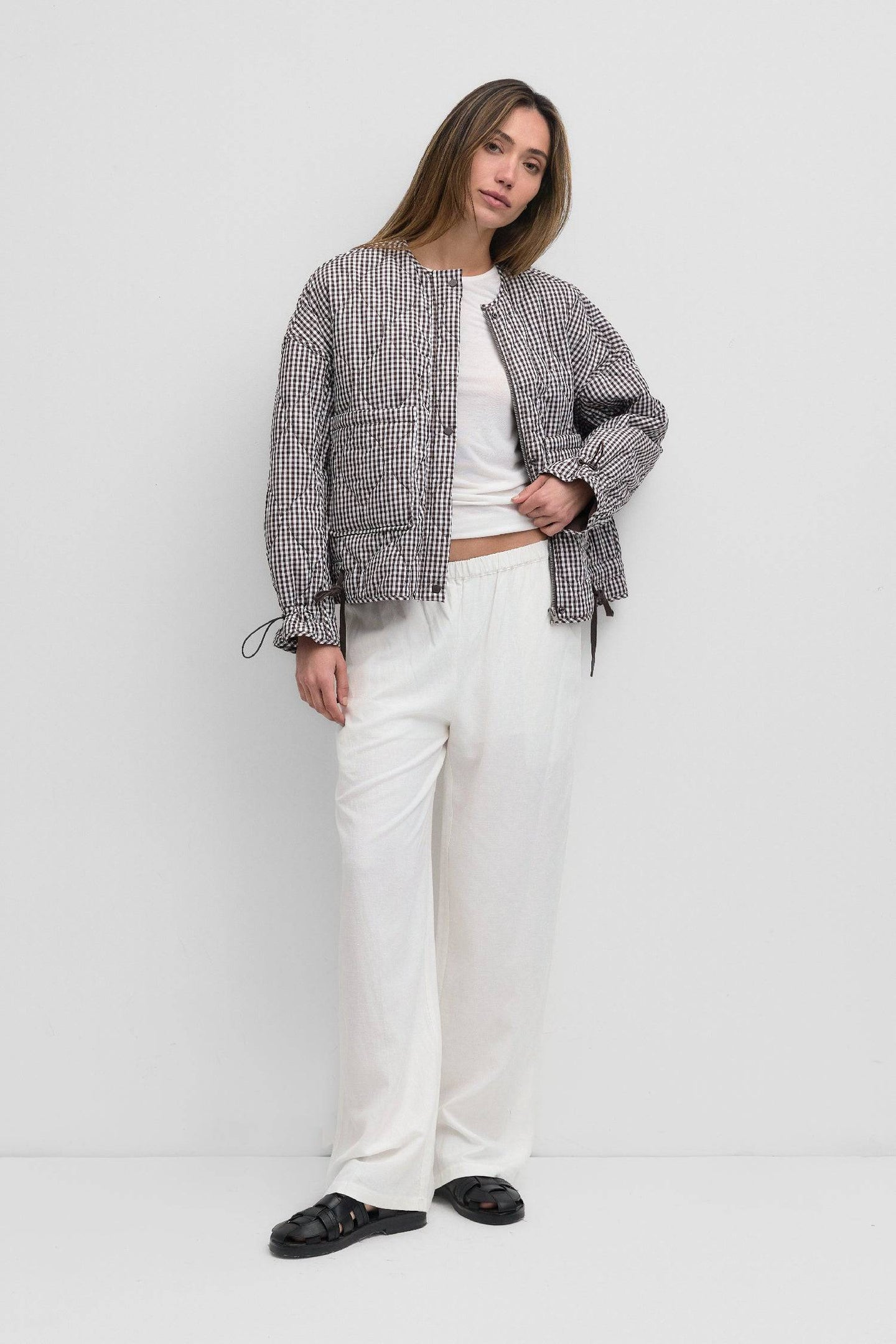 Brown Gingham Jacket