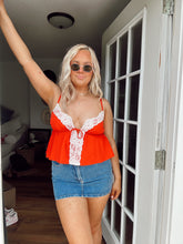Load image into Gallery viewer, Red Lace Tank Top