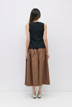 Load image into Gallery viewer, Brown Adjustable Waist Midi Skirt
